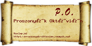 Proszonyák Oktávián névjegykártya